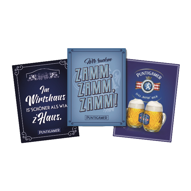 Puntigamer Blechschild 3er-Set